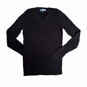 Jessica Women’s Cable Knit Black Pullover Sweater Size Small